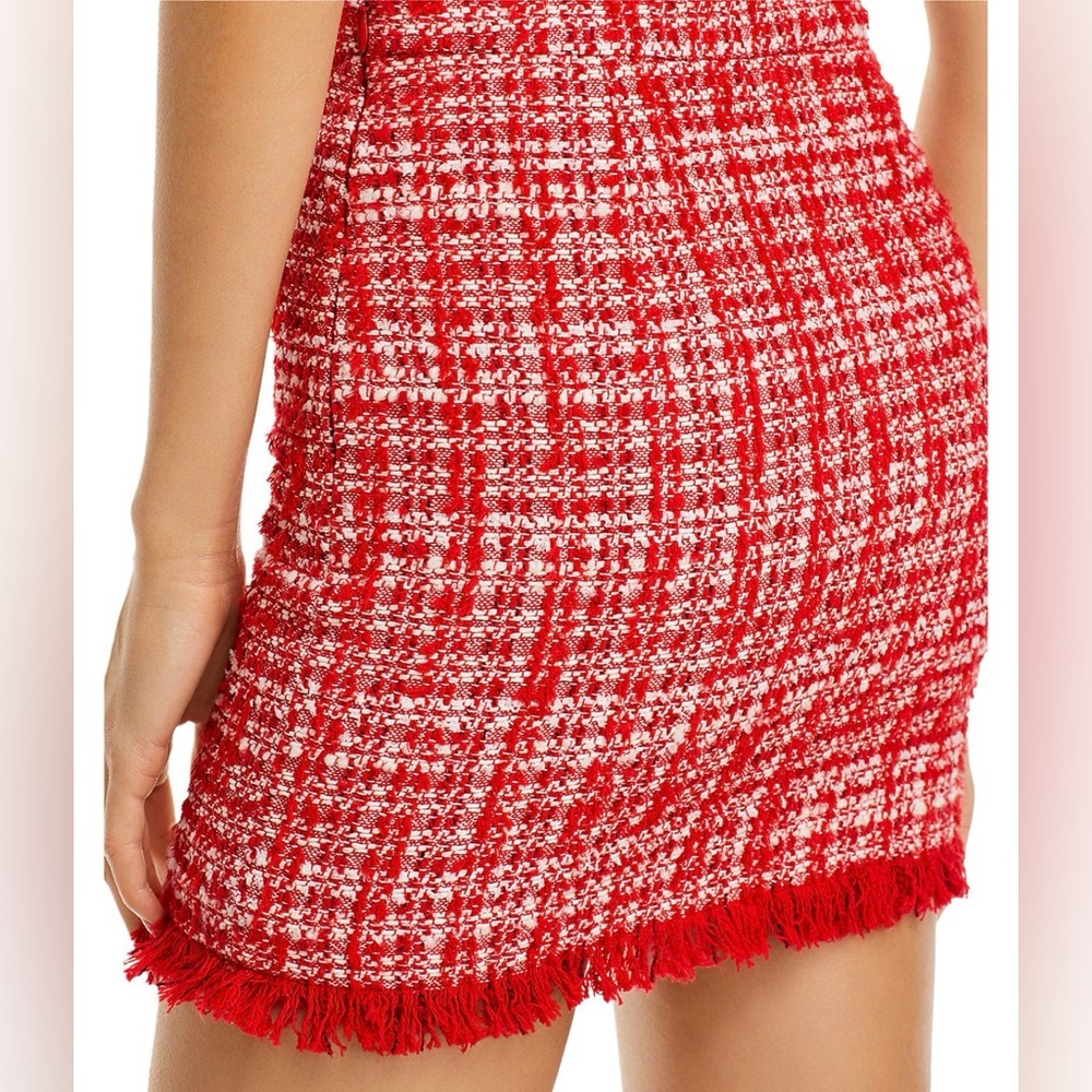 Generation Love Stormi Plaid Tweed Mini Skirt Red | NWT Size 2 - Picture 7 of 14